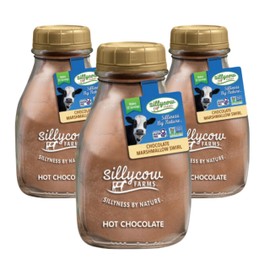 Sillycow Farms Allergen-Free Chocolate Marshmallow Swirl Hot Chocolate, 16.9 oz (Pack of 3), Gluten-Free, Non-GMO, Sweet Creamy Flavor, Reusable Glass Bottle, 23 Servings