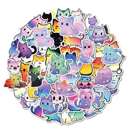 CYNOSURETECH 100 Colorful Cat Stickers, Cute Cartoon Stickers, Waterproof Stickers, Children'S Stickers, Creative Decorative Stickers
