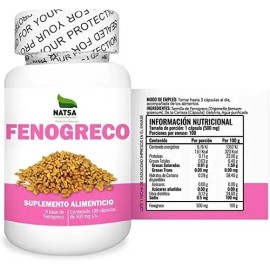 Natsa Fenogreco 500 Mg 100 Capsulas Calidad Premium Sfn