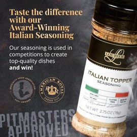 Loubier's Award-Winning Italian Topper Seasoning - Handcrafted Gourmet Seasoning for Irresistible Flavor Enhancement - No Artificial Flavors, Non-GMO, Gluten-Free, Made in the USA - 2.75 OZ (2 PACK)