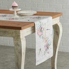 Maison d' Hermine Table Runner 37cm x 230cm 100% Cotton Decorative Washable Easter Tabletop Runner for Kitchen, Party, Wedding, Restaurant & Camping, Champ De Mars - Spring/Summer