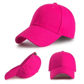 Bakicey Baseball Cap Unisex Outdoor Sun Hat Women's Baseball Cap Cotton Baseball Caps Adult Casual Hip Hop Baseboard Baseball Cap Adjustable Men's Baseball Cap, pink-red