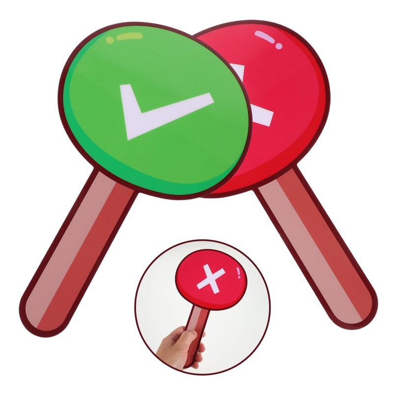 FUNOMOCYA 2Pcs Handheld Voting Paddle Teacher Judging Board Reusable Classroom