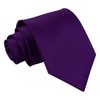 DQT Plain Glossy Satin Polyester Wedding Classic Neck Tie for