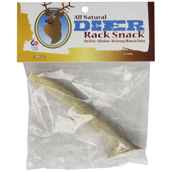 Deer Rack Snack, 100-Percent All Naturally Shed Deer Antler Chew, Large, 6-9-Inch