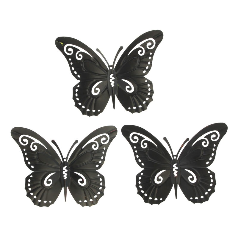 Metal decoration “butterfly” set of 3