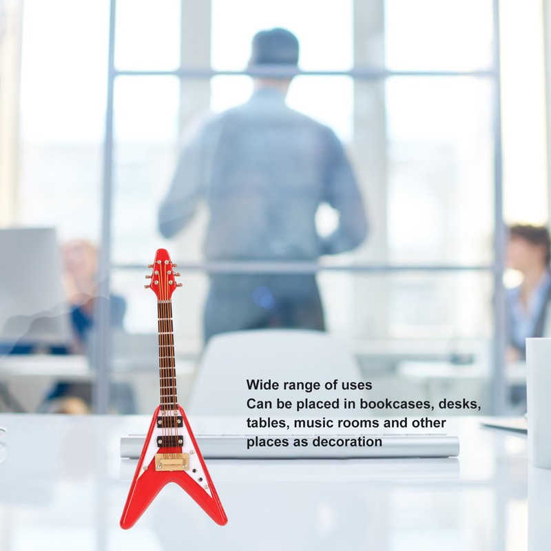 Guitar Brooch Pin Simulation Innovative Hand Crafted Red V Mini