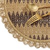 fanquare Boho Round Woven Placemats Set of 6, 15" Scalloped