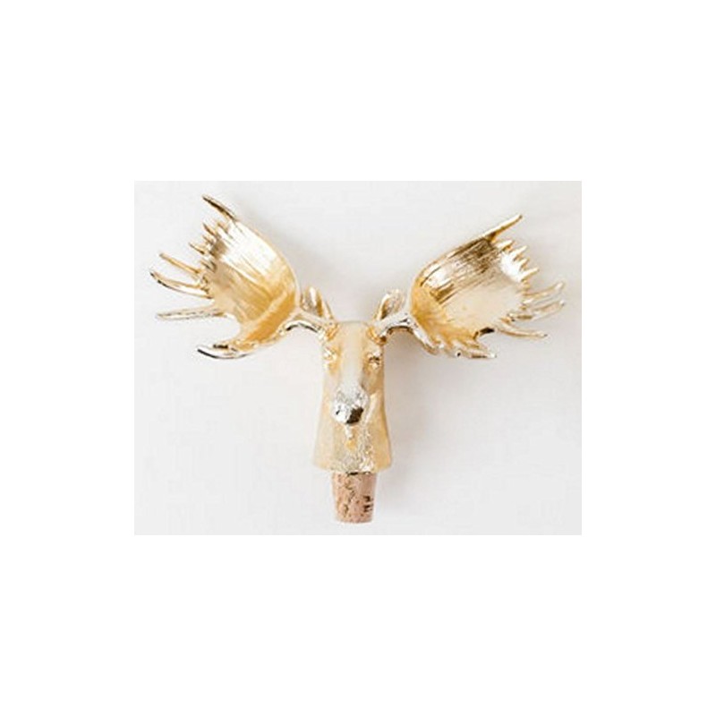 Set of Two Gilded Resin Moose and Deer Hunter's Wine