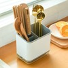 XFLYP Utensil Holder Cutlery Drainer Sink Caddy, 3 Compartments with
