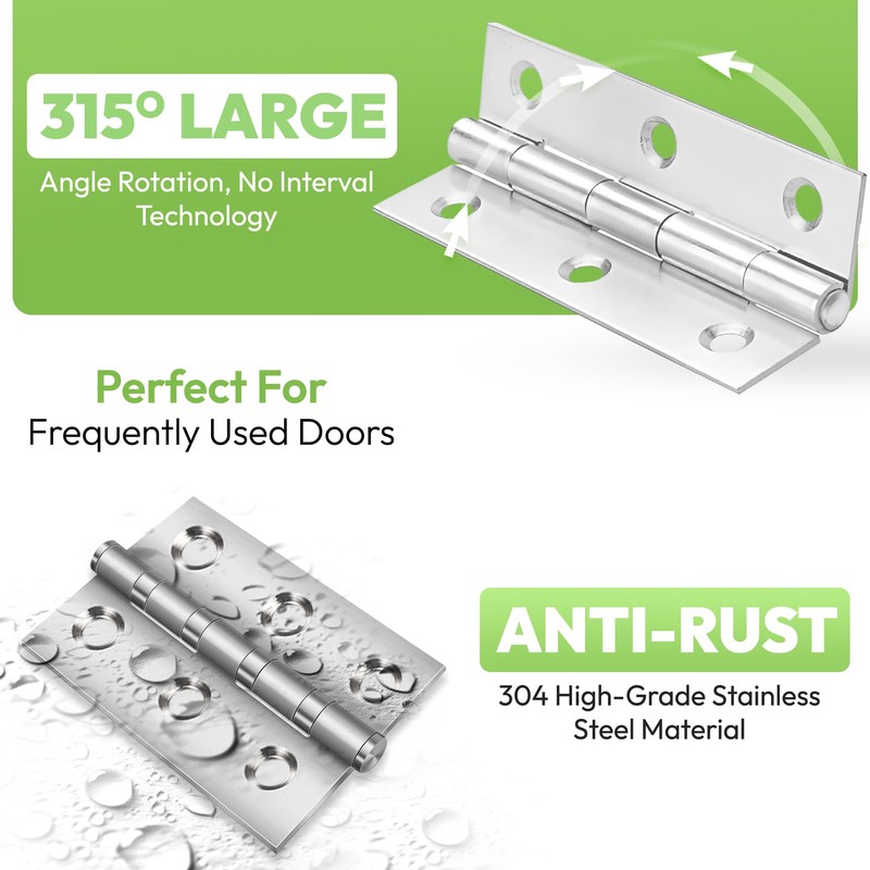 MSC Stainless Steel Door Hinges 3 Inch – Heavy Duty