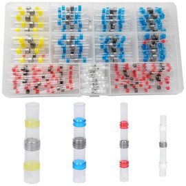 Taicols Solder Seal Wire Connectors Heat Shrink Wire Connectors, 150 Pcs Wire Connector Kit, Waterproof Self-Solder Heat Shrink Wire Terminal Connectors Heat Shrink Connectors Butt Splice Connectors