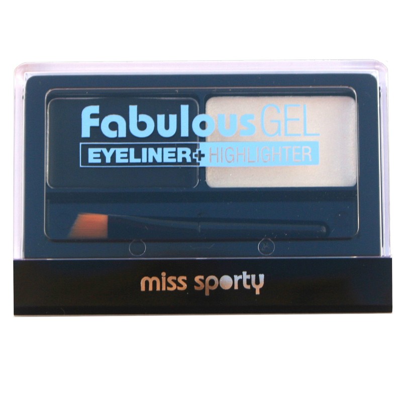 MISS SPORTY FABULOUS GEL EYELINER + HIGHLIGHTER 001 BLACK &