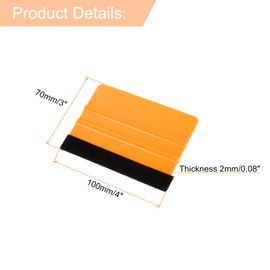 sourcing map 15pcs Vinyl Squeegee, Felt Edge Vinyl Wrap Decal Squeegee Tool, 4-Inch Car Vinyl Film Scraper Plastic Squeegee for Car Wrap, Sign Making, Window, Yellow, Rectangle