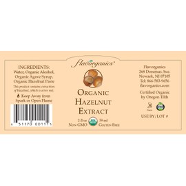 Flavorganics Organic Extract, Hazelnut, 2 Ounce