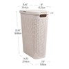 Mind Reader 40L Slim Laundry Hamper, Clothes Basket, Lid, Wicker