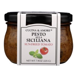 UD_Cucina & Amore-C Amore Sndrd Tom Pesto-Case of 6 7.9 oz Kosher Certified with Olive and Egg Ingredients in Bottle Packaging