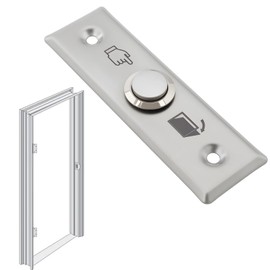 VGOL 2Pcs Door Access Control Switch Stainless Steel Press Exit Release Switch 3A/36VDC for 28mm Width Narrow Door Frame, 91x28mm