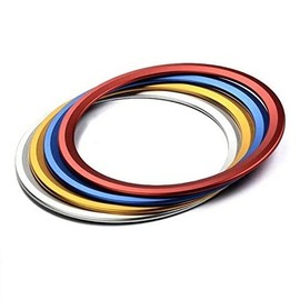 TOTMOX Aluminium Steering Wheel Sticker for J-aguar XF XE F-PACE F-TYPE 2015-2018, Steering Wheel Ring Emblem 3D Sticker Cover