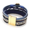 Suyi Multilayer Leather Wrap Bracelet Heart-Shape Wide Cuff Bracelets for