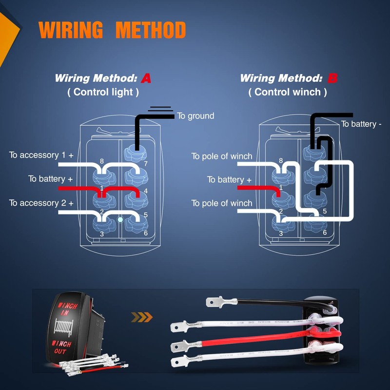 Nilight Winch Rocker Switch Momentary Toggle Switch ON Off ON