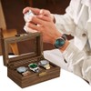 Anyasun Watch Box for Men-3 Slots Watch Organizer Case,PU Leather