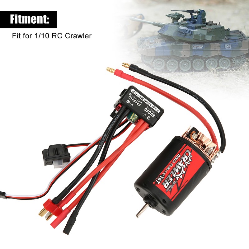 SURPASS 5-Slot 550 0.57 Wire 16T Brushed Motor +BCD80A ESC