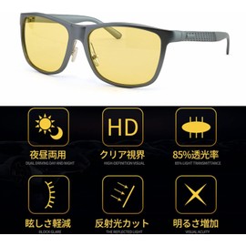 SOXICK Men's Night Sunglasses, Night Driving Sunglasses, Day and Night, Night Fishing, Night Driving Sunglasses, Silver