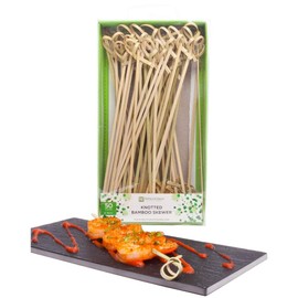 6 Inch Appetizer Picks, 500 Knotted Knot Skewer Picks - Looped Knot, For Food Or Drinks, Bamboo Cocktail Skewers, Twisted End, Looped End - Restaurantware