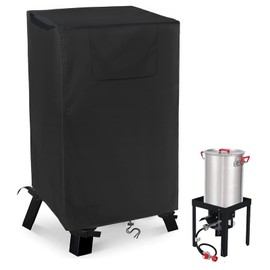 AKEfit Turkey Frying Pot Cover, 500D Waterproof Frying Cover for Outdoor Turkey Frying Pan and Seafood Boiling PotSuitable,15.7''L x 15.7'' W x 29.9''H-Black