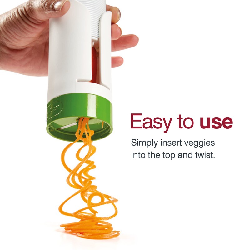 Zyliss Hand Held Vegetable Spiraliser, Plastic - White/Green