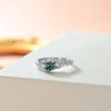 VONALA Moss Agate Ring 925 Sterling Silver Green Gemstone Band