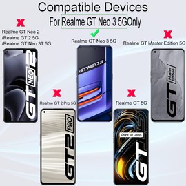 Ibywind Screen Protector Compatible with Realme GT Neo 3 5G 6.7 Inches, with Camera Protective Film (Metal Material), Carbon Fibre Skin for the Back, Includes Easy Install Kit (Centre Frame)
