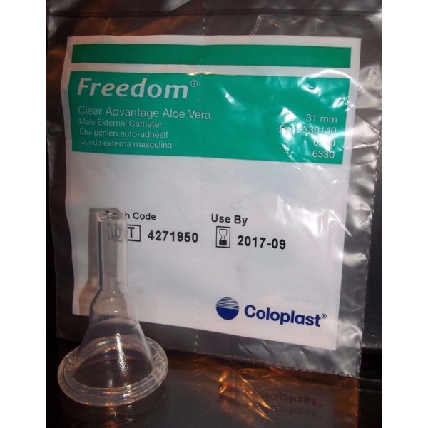 50 -Pack Condom Catheter 31mm Freedom Clear Advantage Aloe Vera Adhesive Intermediate #6300