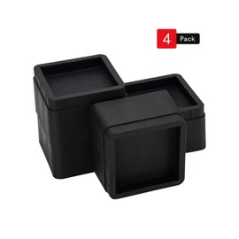 BTSD-home Bed Risers 2 or 4 Inch Heavy Duty Stackable Furniture Risers for Sofa Table Couch Chair Bed Raisers Blocks 4 Pack Black