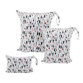 ALVABABY 3 bolsas para pañales de tela para bebé, impermeables, reutilizables, con dos bolsillos, viajes, playa, piscina, guardería, artículos de bebé, yoga, gimnasio, para trajes de baño o ropa húmeda, 3L-H1