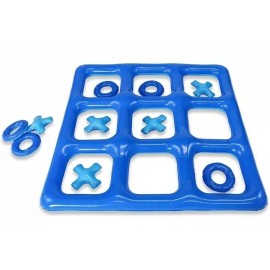 PoolCandy INFLATABLE TIC TAC TOE Pool All ages Game Floating Toy Blue Pool Candy
