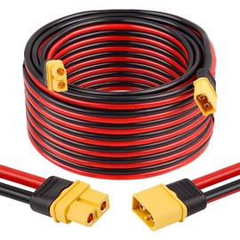 MOOKEERF 12AWG XT60 Extension Cable 30FT XT60 to XT60 Cable with Male to Female Connector for RC Battery Portable Power Station Solar Panel