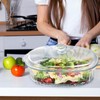 Luvan 2.8L/3Qt Glass Casserole Dish with Lid, Ribbed Oval Glass