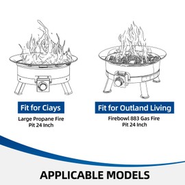 Fire Pit Carry Bag for Ciays Propane Gas Firepit 24 Inch, Portable Carrying Case for Outland Fire Bowl Model 883 with Separate Rocks Pouch and Large Pockets for Camping Accessories, Bag Only