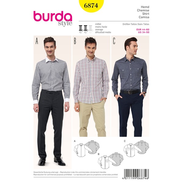 Burda Men's shirt US 34-50