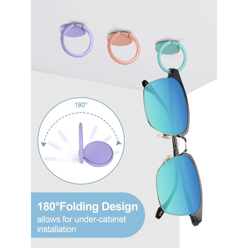MOUGIGI 12 PCS Colorful Sunglasses Holder Wall Hanging Glasses Organizer