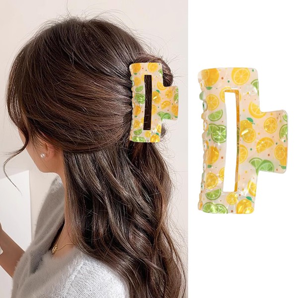 Lemon Hair Clips, Summer Fruit Hair Claw Clips Non-Slip Acrylic