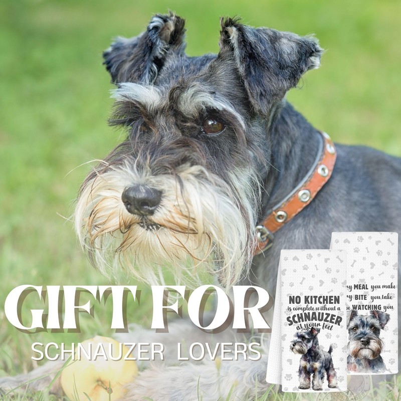 INNObeta Schnauzer Gifts Kitchen Towel 2 Pack, 16x24 in Microfiber