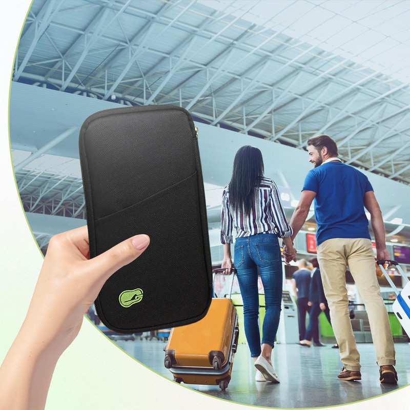 Diffaxy Passport Bag, Passport Organiser with Large Capacity, Portable Passport
