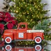 Zaer Ltd. Red Metal Christmas Pickup Truck Decoration (Medium 18"
