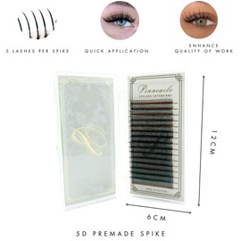 Promade Wet Narrow Fans | Premade Spikes | 5D Spike Flat Base For Wispy, Wet Mascara Lash, Anime Lash Extensions | For Professional Lash Extension | Handmade in Vietnam | Pinneacle Lash | Mix 8 sizes in 1 | 0.07 (D curl)