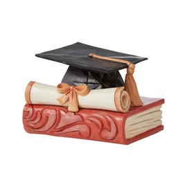 Enesco Jim Shore Heartwood Creek Graduation Cap and Diploma Miniature Figurine, 2 Inch, Multicolor