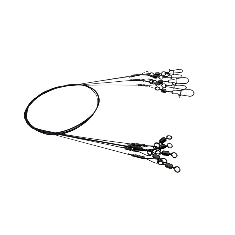 PetrisCatch Set of 5 Titanium Leaders with Carabiner, 25 cm,