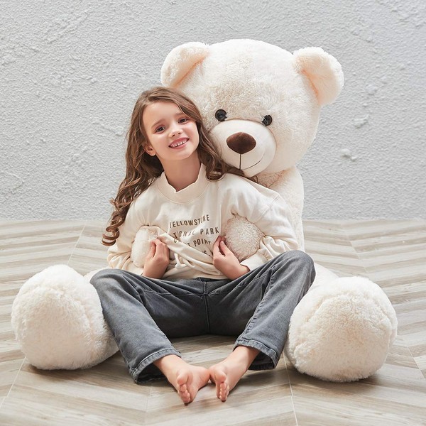 MorisMos Giant Teddy Bear Stuffed Animals Plush Toy White Teddy Bear for Girlfriend Kids